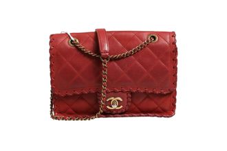 Chanel Mini Flap Bag Lambskin Braided Calfskin Gold Tone Womens Metal (Pre-Owned)