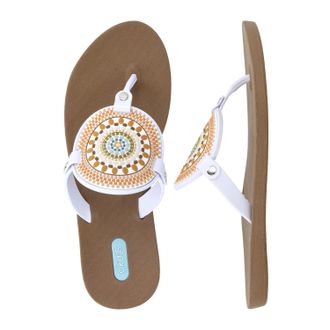 Oka-B Womens Solara Flip Flop, Toffee/Beige Mandala, 8 UK