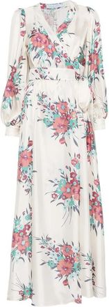 Raquel Diniz Aurora Floral-print Silk-satin Maxi Dress