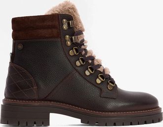 Barbour Bamburgh Womens Hiker Boots Brown Leather - Size UK 5