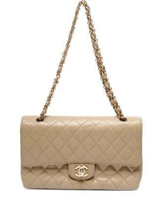 Chanel 2002-2003 Matelass&eacute; Double Flap shoulder bag - women - Caviar Leather - One Size - Neutrals