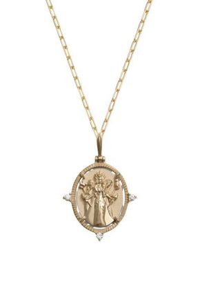 Awe Inspired Hecate Goddess Diamond Necklace in 14K Yellow Gold at Nordstrom