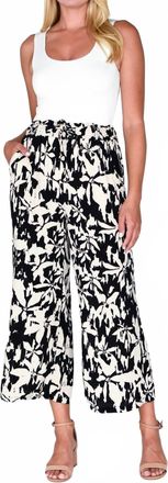 Velvet Heart Claudette Wide-Leg Floral Pants In Black/cream