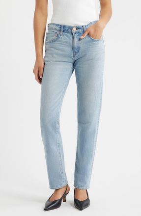 Moussy Vintage Coventry Slim Straight Leg Jeans in Light Blue at Nordstrom, Size 26