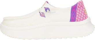 HeyDude Hey Dude Womens Wendy Peak Sneaker, White/Pink, 5 UK