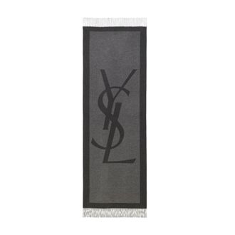 Saint Laurent Cassandre Sjaal - Dames - Accessoires - Grijs - Maat: ONE Size Zijde
