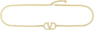 Valentino Garavani VLogo Signature Chain Belt - Dames - Riemen - Geel - M - Accessoires