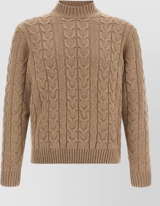 Zanone braided-knit virgin wool mock-neck jumper