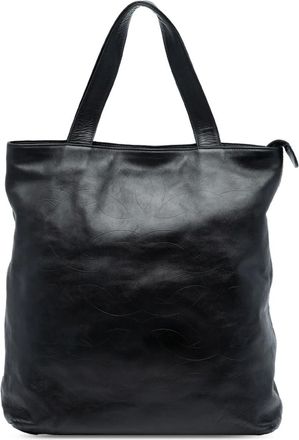 Chanel 2000-2002 CC Embossed Leather tote bag - Nero