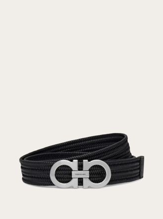 Ferragamo Men Gancini stretch belt Black