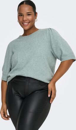 Only Carmakoma Strickpullover ONLY CARMAKOMA CARRICA LIFE 2/4 PULLOVER KNT NOOS, Damen, Gr. XL, chinois gr&uuml;n detail:melange, Strick, Obermaterial: 93% Polyester, 4% 