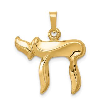 Diamond2Deal 14k Yellow Gold Polished Chai Pendant