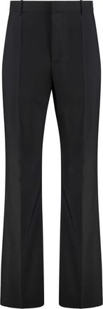 Bottega Veneta Lichtgewicht wollen flared broek - Dames - Wijde Broeken - Zwart - XS - Wol - Broeken