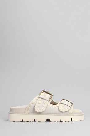 Mou New Bio Flats In Grey Suede