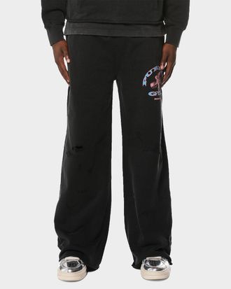 Purple Men & apos;s Cotton Wide-Leg Sweatpants