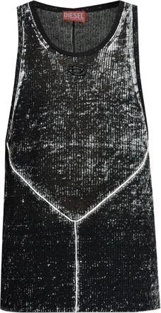 Diesel Top K-Rick con ricamo - Nero