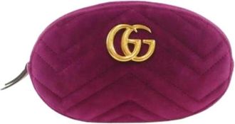 Gucci Pre-owned Belt Bags, female, Purple, Size: ONE SIZE Pre-owned Velvet Belt Bag