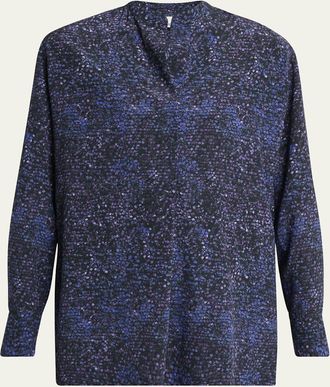 Isabel Marant Sima Mosaic Stretch Silk Top