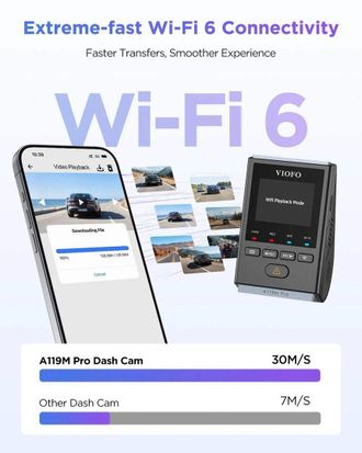 OEM Viofo A119m Pro 4k Hdr Sony Starvis 2 Sensor Wi-fi 6 Gps C&aacute;mara De Coche