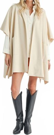 Sadie & Sage Lisha Belted Poncho In Cream