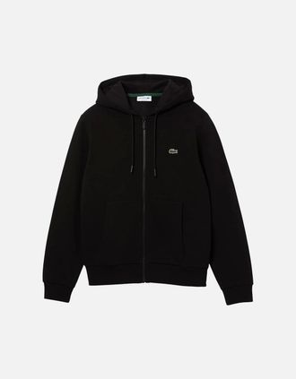 Lacoste Mens Lacoste Mens Fleece Hoodie Zip Up Organic Cotton - Black - Size: 42