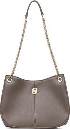 BOSS Borsa a spalla con placca logo - Marrone