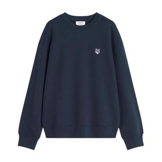 Maison Kitsun&eacute; Sweatshirts, male, Blue, Size: XL Fox Head Comfort Sweatshirt