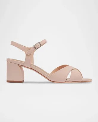 Bernardo 50mm Ginni Suede Ankle-Strap Sandals