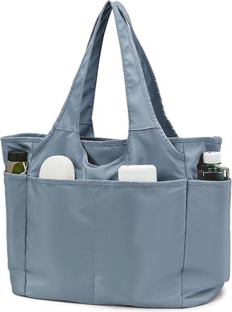 Generic Womens Large Capacity Shoulder Bag, Nylon Tote Bag, Hobo Handbag, Durable Double Handles, Multi Layer Storage, Applies to Travel and Everyday Use (Blu