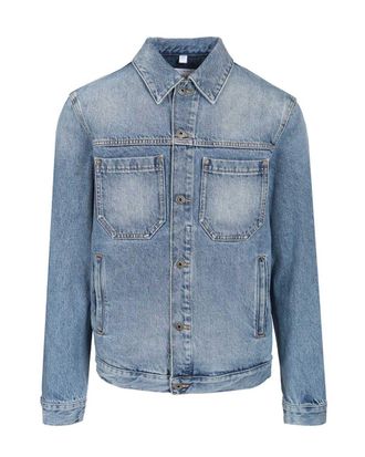 Off-white Blue Denim Shirt Collar Jacket