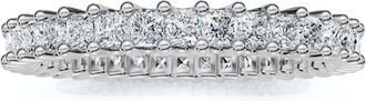 Pompeii3 1Ct Princess Cut Diamond Eternity Stackable Wedding Ring 14k Gold Lab Grown