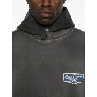 Represent Cotton Hooded Sweatshirt Hoodie - Black