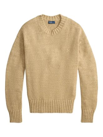 Polo Ralph Lauren Polo Pony crew-neck sweater - women - Cotton - L - Neutrals