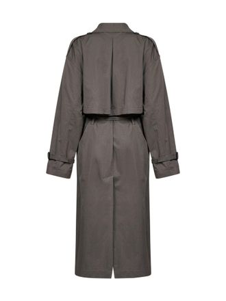 Toteme Womens Trench Coat Cotton-Blend Mud & Raincoats