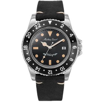 Mathey-Tissot Mens Vintage Black Dial Watch