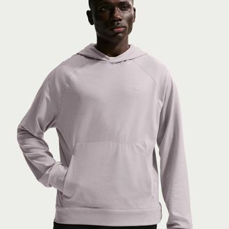 Nike Mens Primary NanoKnit Dri-FIT UV Protection Pullover Performance Hoodie in Grey | II1304-226