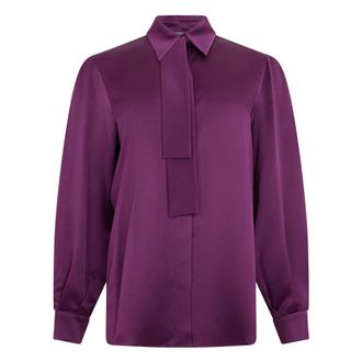 Alberta Ferretti Overhemden, Dames, Paars, S, Shirt met kraag