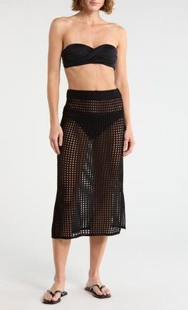 Nordstrom Rack Crochet Cover-Up Skirt in Black at Nordstrom Rack, Size X-Large