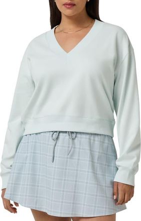 Travis Mathew Cloud Fleece V-Neck Sweatshirt in Cloudwash at Nordstrom, Size X-Large