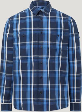 Belstaff Fleet Shirt Mens Cotton Check Dark Ink Size 2XL