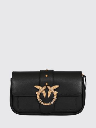 Pinko Love Bag Pocket Mini Crossbody Bag in Leather with Crystals and Studs