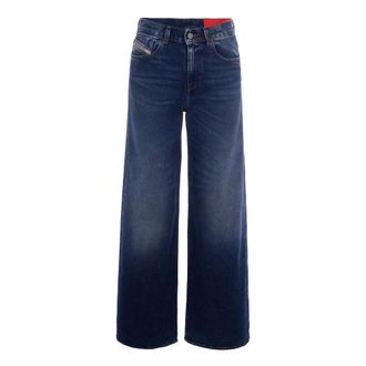 Diesel Wide Jeans, female, Blue, Size: W25 Wide Jeans