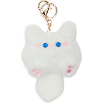 BP. Kitty Plush Bag Charm in White Multi at Nordstrom