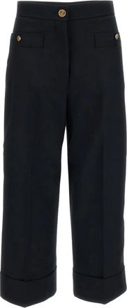 Thom Browne Cropped Broeken - Dames - Vrijetijds broeken - Blauw - M - Wol - Broeken