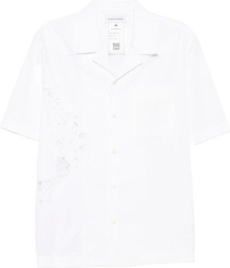 Marine Serre Regenerated Household Linen Laced LS Shirt - female - Marine Serre - Shirts - White - M - Blouses & Shirts