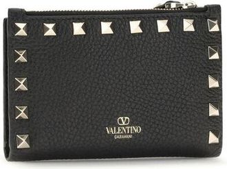 Valentino Garavani Womens Black Calf Leather Bos Taurus Wallet