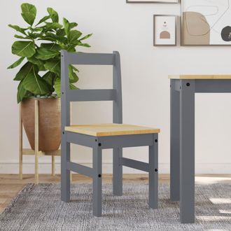vidaXL Vidaxl - Sillas De Comedor Panama 2 Uds Madera Pino Gris 40x46x90 Cm