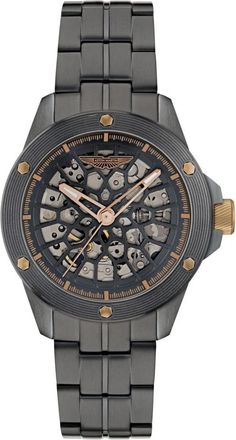 Aston Martin Thrill Rim Design Edition Automatisch Skelet - Heren - Horloges - Zwart - ONE Size - Accessoires