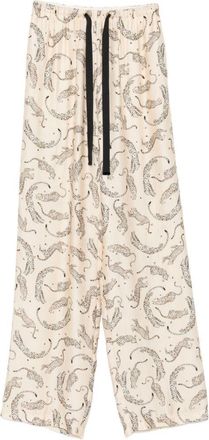 Forte_Forte broek met trekkoord en print