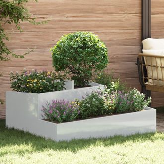 Berkfield Home Pots & Planters Galvanized Galvanized Metal Medium to Large in Silver